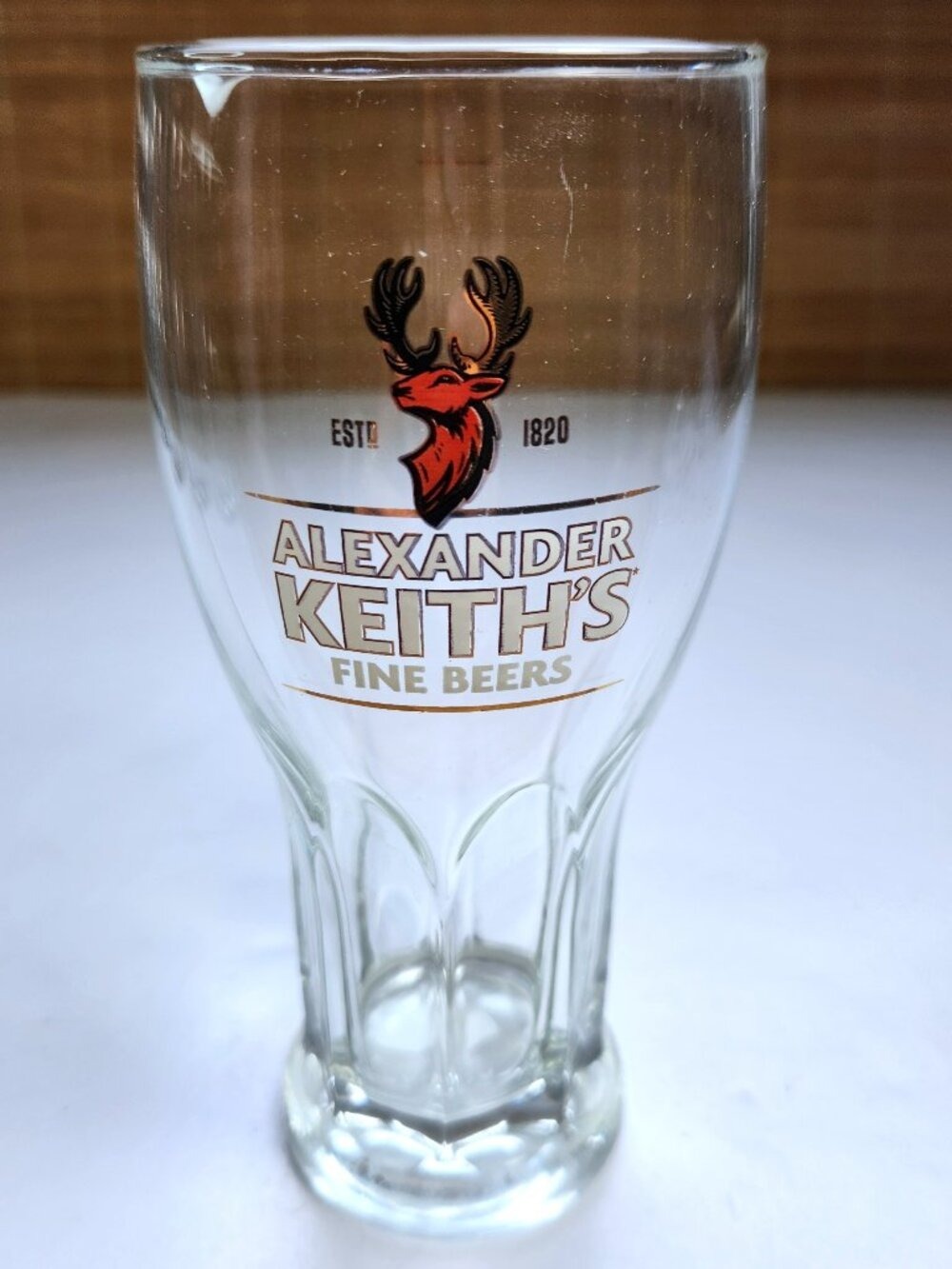 Vintage Alexander Keiths Fine Beers Glass Single Ridged Tulip Pint Replacement